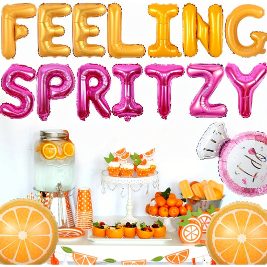 Feeling Spritzy – Orange Citrus Bachelorette Party Décor Set with Balloon Banner