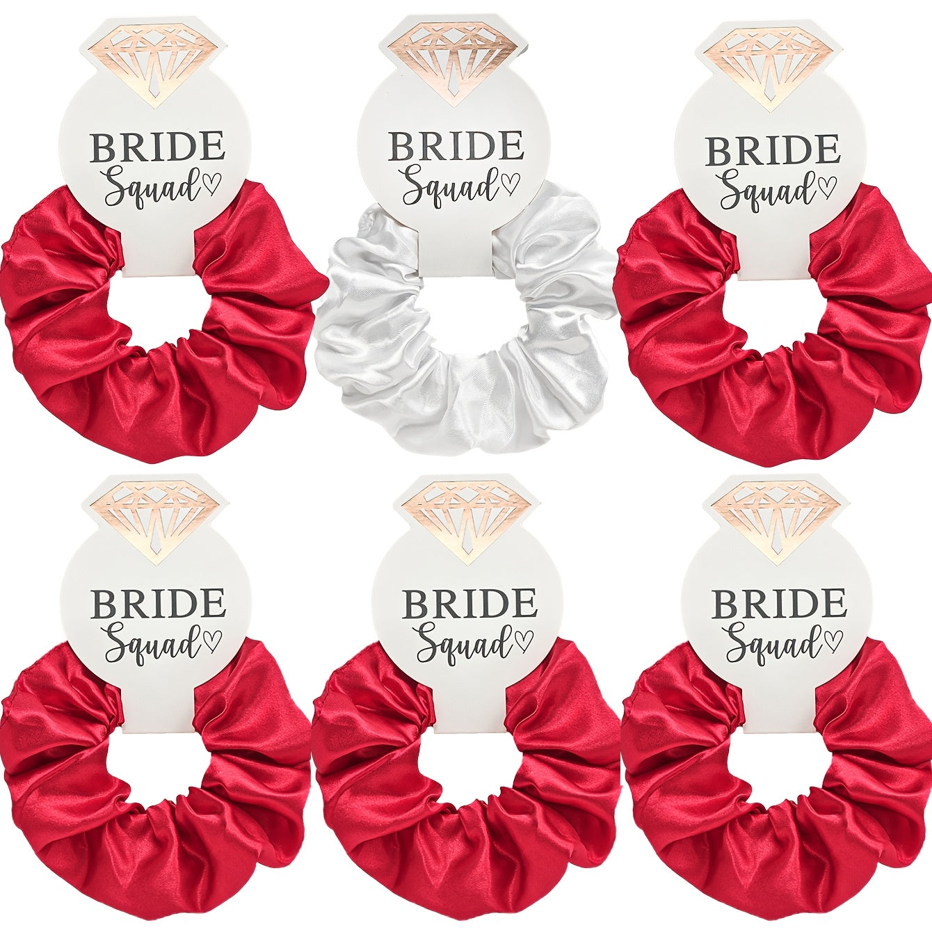 6pcs Bridal Squad Scrunchies