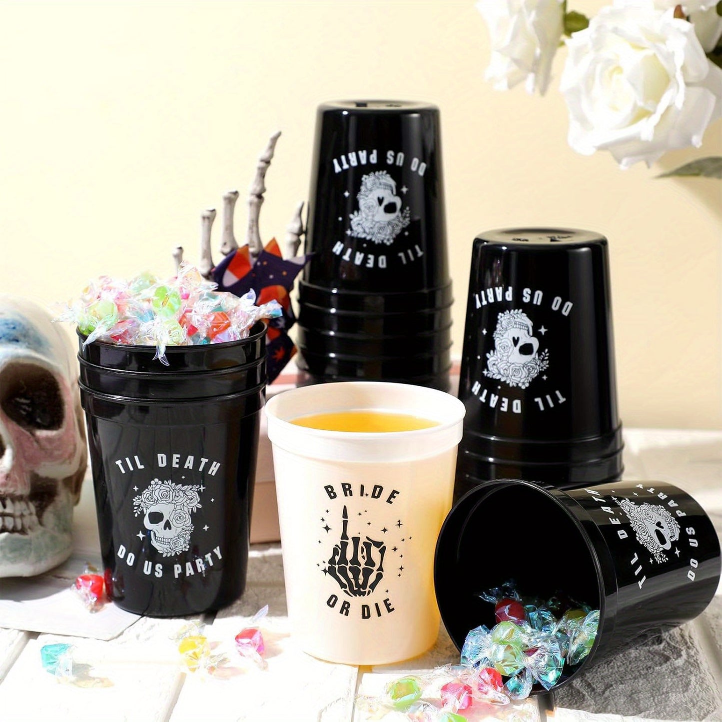 Till Death We Sip – 16-Pack 'Bride or Die' Bachelorette Party Cups