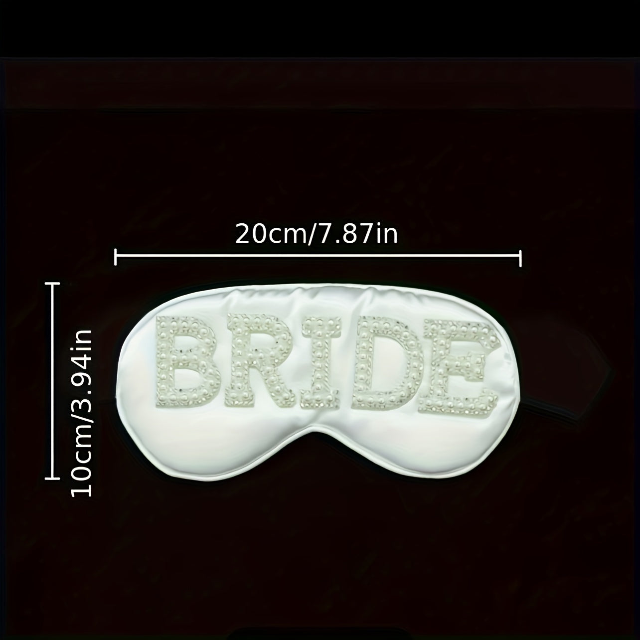 White Satin Rhinestone Eye Mask