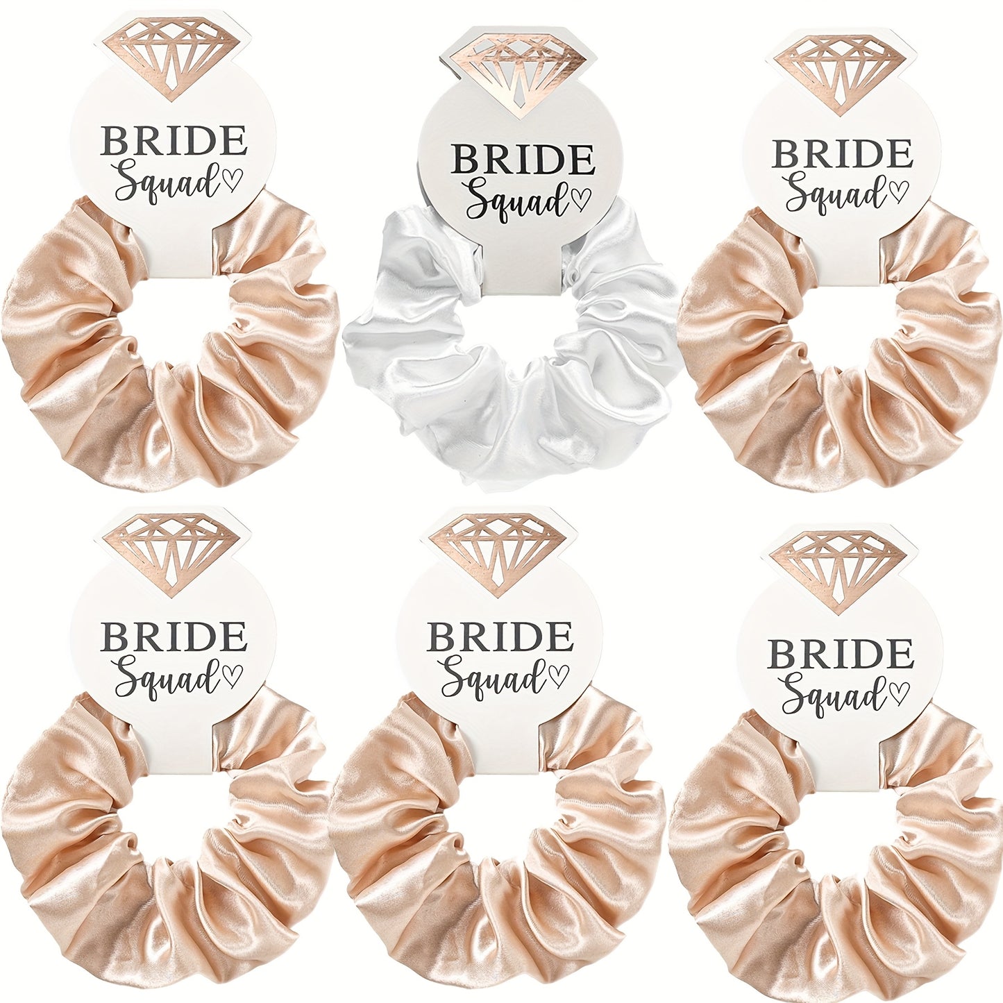 6pcs Bridal Squad Scrunchies