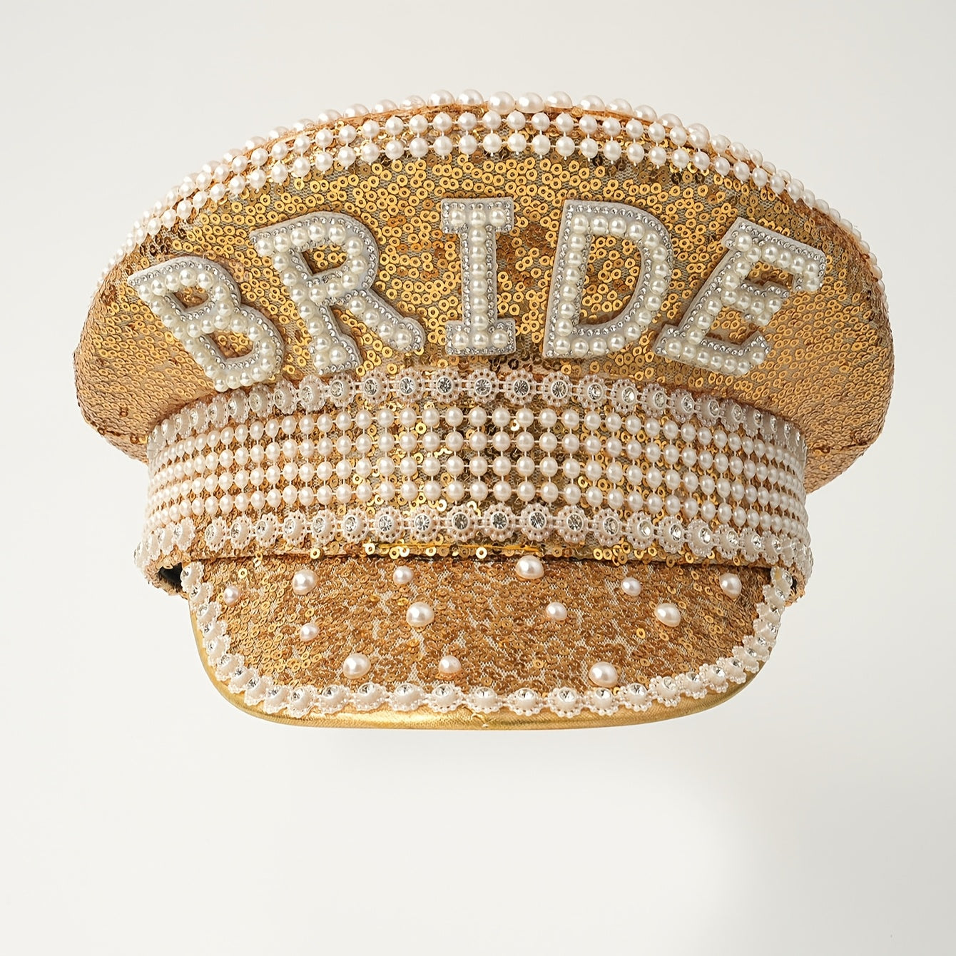 Sparkling Golden Sequin Bride Hat