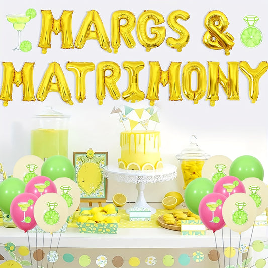 Margs & Matrimony – Fiesta Bachelorette Décor Set with Banner & Balloons