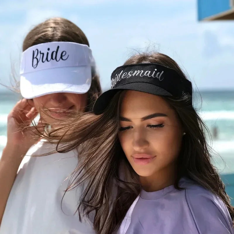 Sun-Kissed Squad – Bride & Bridesmaid Visors for Bachelorette & Beach Days