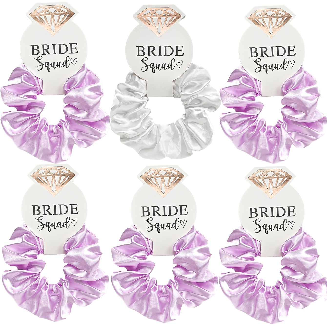 6pcs Bridal Squad Scrunchies