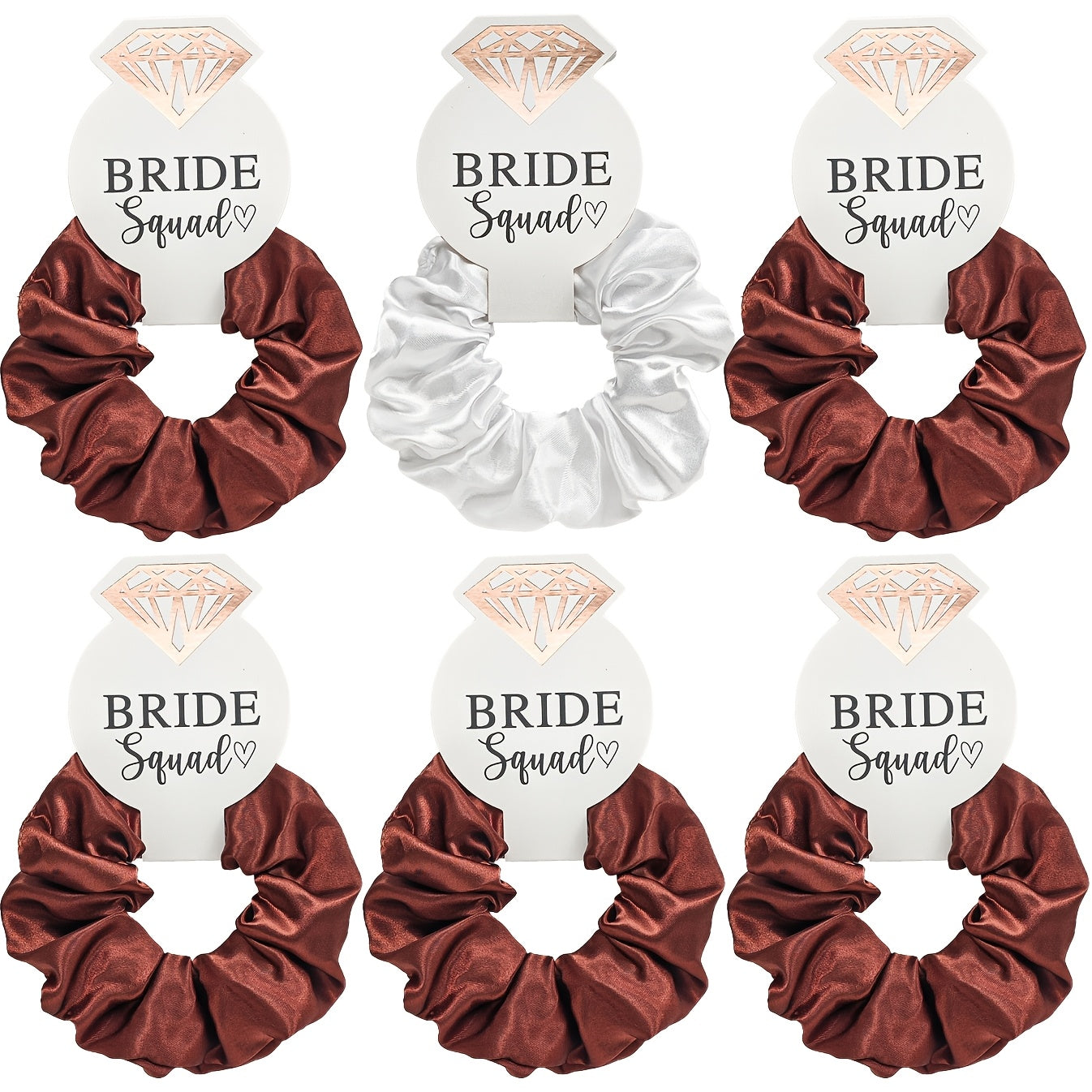 6pcs Bridal Squad Scrunchies