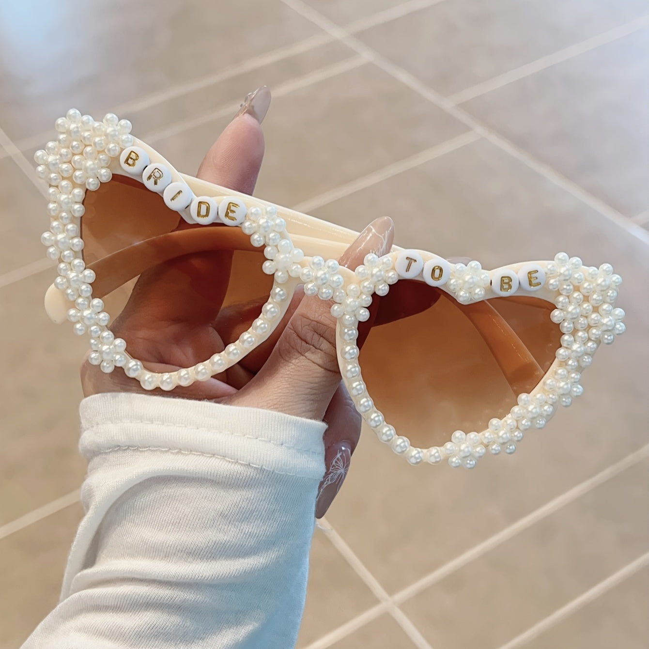 Bride to Be Heart Glasses with Pearl