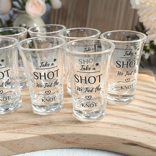 Tied & Toasted – 50-Piece Wedding Favor Shot Glass Set